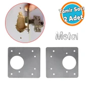 Mobilya Dolap Kapak Taş Menteşe Tamir Sacı Pratik Onarım Kiti Yuva Saçı Tablası 8x8.5 cm 1 Çift - 1