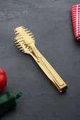 ACAR-12185 Çelik 24 Cm Gold Makarna Maşası - 1