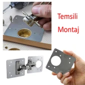 Mobilya Dolap Kapak Taş Menteşe Tamir Sacı Pratik Onarım Kiti Yuva Saçı Tablası 8x8.5 cm 1 Çift - 2
