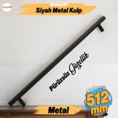 Çubuk Mat Siyah Metal Kulp 512 mm 51.2 cm Mobilya Mutfak Çekmece Dolap Dolabı Kulpu Kulbu Kulplar thumbnail 1