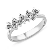 0.35 Karat F Renk Beştaş Pırlanta Yüzük PB513 - 1