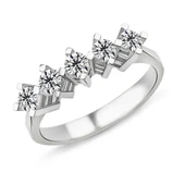 0.60 Karat F Renk Beştaş Pırlanta Yüzük PB553 - 1