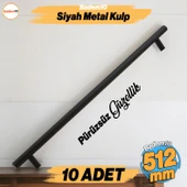 Çubuk 10 Adet Siyah Metal Kulp ( 512  mm-51.2 cm) Mobilya Mutfak Çekmece Dolabı Kulpu Kulbu Kulpları thumbnail 1