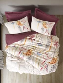 Cotton Box Tek Kişilik Nevresim Takımı Flos Bordo - 1
