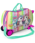 Coral High Kids Renkli Unicorn Desenli Otur Çek Çocuk Valizi 16355 - 2
