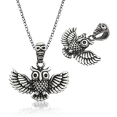 Gümüş Baykuş Erkek Kolye - 1