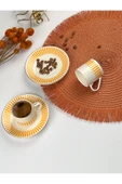 Porser Alya Turuncu Kahve Fincan Takımı 80cc 2 Kişilik 4 Parça - 3