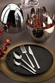 Fecra Silver Egg Standlı 24 Parça Çatal Kaşık Bıçak Takımı - 1
