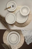 Porser Altın Yaldız 18 Parça 6 Kişilik Porselen Yemek Takımı - 3