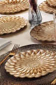Fecra Elanor 6'lı Pasta Tabağı Seti Gold 21 Cm - 2