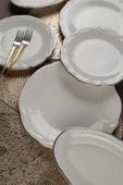 Porser Altın Yaldız 18 Parça 6 Kişilik Porselen Yemek Takımı - 5