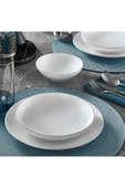 Güral Porselen Atina 18 Parça 6 Kişilik Bone Yemek Takımı Gümüş - 3