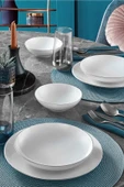Güral Porselen Atina 18 Parça 6 Kişilik Bone Yemek Takımı Gümüş - 2