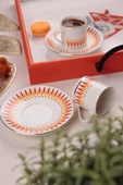 Porser Palm Turuncu Kahve Fincan Takımı 2 Kişilik 4 Parça - 2