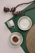 Porser Palm Yeşil Kahve Fincan Takımı 2 Kişilik 4 Parça - 3