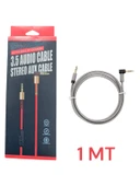 Metal Başlık TPE Kablo 3.5mm Aux Kablo 1 Metre Renkli - 1