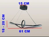 DMR Çemberli Papyon Sarkıt Led Avize SİYAH Kasa Üç Renk 6500k/4000k/3000k (Beyaz /Ilık Beyaz/Sarı (Günışığı)) - 2