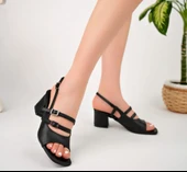 Merit Siyah Cilt Topuklu Ayakkabı thumbnail 4