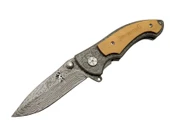 Browning 2-31 Damascus Kamp Çakı 19,5cm - Yarı , Kemerlikli, Ahşap; Metal Sap - 1