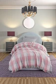 Upstyle Battaniye Pamuklu Tek Kişilik Warm Soft Pudra - 2