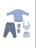 Bibaby Biorganic Love Floral 5'li Hastane Çıkış Seti 62360 Ekru Lila - 1