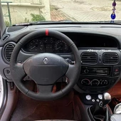 Renault Megane 1 Uyumlu Araca Özel DİKMELİ Direksiyon Kılıfı (Nokta Düz YÜZÜKLÜ) thumbnail 4