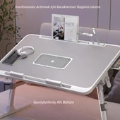 TechTic Çok Amaçlı Yükseklik Ayarlı Fanlı Laptop Standı Katlanabilir Soğutuculu Notebook Sehpası - 5