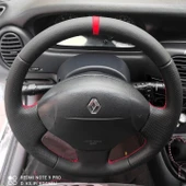 Renault Megane 1 Uyumlu Araca Özel DİKMELİ Direksiyon Kılıfı (Nokta Düz YÜZÜKLÜ) thumbnail 3