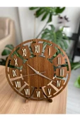 AHŞAP DEKORATİF DUVAR SAATİ 33 cm (3mm mdf-Quartz saat) - 1