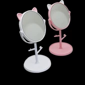 6" - PLASTİK YUVARLAK - KULAKLI ORGANİZERLİ - TAKI ASKILI MAKYAJ AYNASI (4172) - 1
