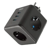 Isıya Dayanıklı Termal Akım Korumalı ve Çocuk Korumalı 3 Priz Girişli 3 USB Girişli Küp Priz - 3