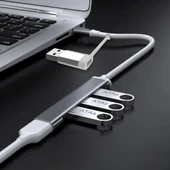 4 Port'lu Bağlantı İstasyonu Ultra İnce USB Bölücü TYPE-C tipi Çoklu Arayüz Adaptörü Multi Usb Çoklayıcı - 4