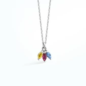 14 Ayar Altın Kaplama Taşlı Ç:çek Yaprağı Kolye - CNS00610 thumbnail 7