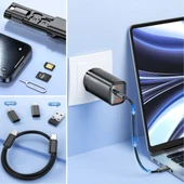 Cep Tipi 60W Bas Aç Type-C, Şarj,Micro USB Hızlı Şarj Data Kablo Seti thumbnail 4