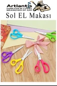 Sol El Makası 2 Adet Solak Okul Makası Plastik Saplı Solel İçin Makas Okul Öğrenci Makası Küt Uçlu Paslanmaz Çelik - 5