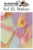 Sol El Makası 2 Adet Solak Okul Makası Plastik Saplı Solel İçin Makas Okul Öğrenci Makası Küt Uçlu Paslanmaz Çelik - 3
