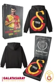Galatasaray Orijinal Lisanslı Büyük Logo Çocuk Sweat Metin Oktay Baskılı Hediyelik Ahşap Kutulu - 1
