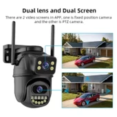 Ozmik CMR64  Kablosuz güvenlik IP kamera 4K 8MP HD çift Lens harici Wifi PTZ kamera - 5