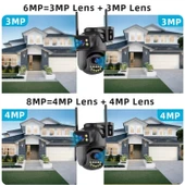 Ozmik CMR64  Kablosuz güvenlik IP kamera 4K 8MP HD çift Lens harici Wifi PTZ kamera - 6