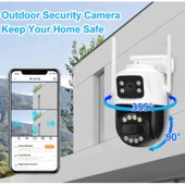 Ozmik CMR62 8MP 4K PTZ Wifi kamera 8X Zoom 12MP çift ekran  otomatik izleme CCTV gözetim kamera - 4