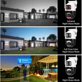 Ozmik CMR62 8MP 4K PTZ Wifi kamera 8X Zoom 12MP çift ekran  otomatik izleme CCTV gözetim kamera - 5