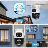 Ozmik CMR62 8MP 4K PTZ Wifi kamera 8X Zoom 12MP çift ekran  otomatik izleme CCTV gözetim kamera - 3