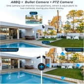 Ozmik CMR62 8MP 4K PTZ Wifi kamera 8X Zoom 12MP çift ekran  otomatik izleme CCTV gözetim kamera - 6