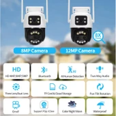 Ozmik CMR62 8MP 4K PTZ Wifi kamera 8X Zoom 12MP çift ekran  otomatik izleme CCTV gözetim kamera - 2