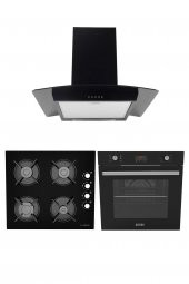 ALVEUS AKDENİZ 627 SİYAH 3LÜ ANKASTRE SET (İBER-GLS640-MFA627) - 1