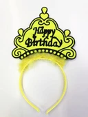 Happy Birthday Yazılı Neon Renk Taç 12 Adet - 3