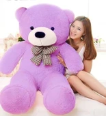 Sevimli Papyonlu Büyük Peluş Ayıcık, 130 cm- % 100 Yerli - 2
