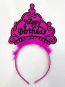 Happy Birthday Yazılı Neon Renk Taç 12 Adet - 4
