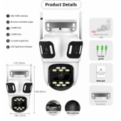 Ozmik CMR60 WiFi IP Kamera 6K 12MP Dış Mekan Üç Lensli Üç Ekran, PTZ Güvenlik Kamerası - 8