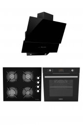 Alveus Premıum 3Lü Siyah Ankastre Set (Gls640 -Mod 3000 - Mfa627) - 1